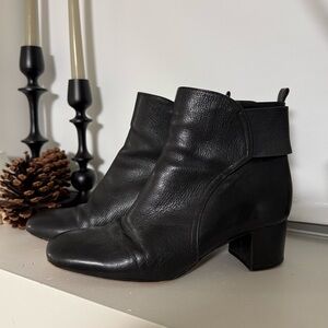 Nine West Black Genuine Leather Heeled Boots